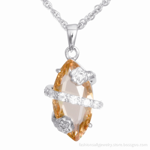 Fashion Gemstone Crystal Beads Sterling Silver 925 Jewelry Fashion Pendant